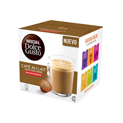 Cafe Dolce Gusto Cafe con Leche Descafeinado Monodosis Caja de 16 Unidades