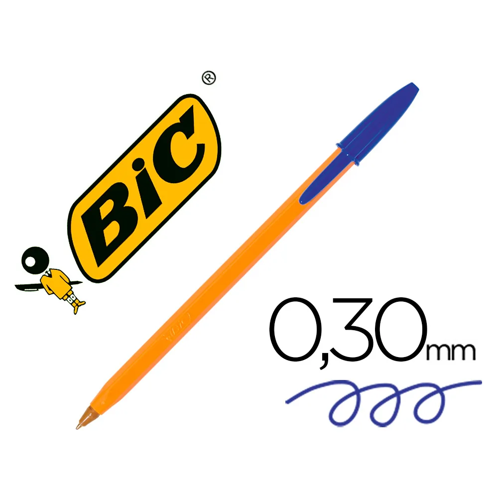 Boligrafo Bic Naranja Fine Original Azul