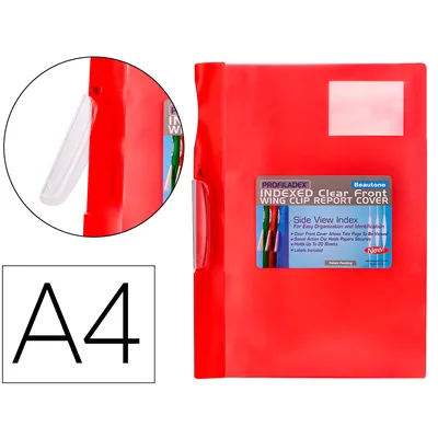 BEAUTONE Carpeta Beautone Dossier Pinza Lateral 48380 POLIPROPILDIN-A4 Roja Pinza Giratoria -pack de 10 Retractilado