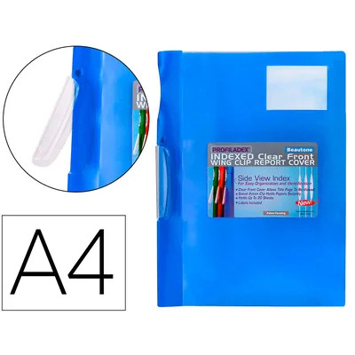 BEAUTONE Carpeta Beautone Dossier Pinza Lateral 48382 POLIPROPILDIN-A4 Azul Pinza Giratoria -pack de 10 Retractilado