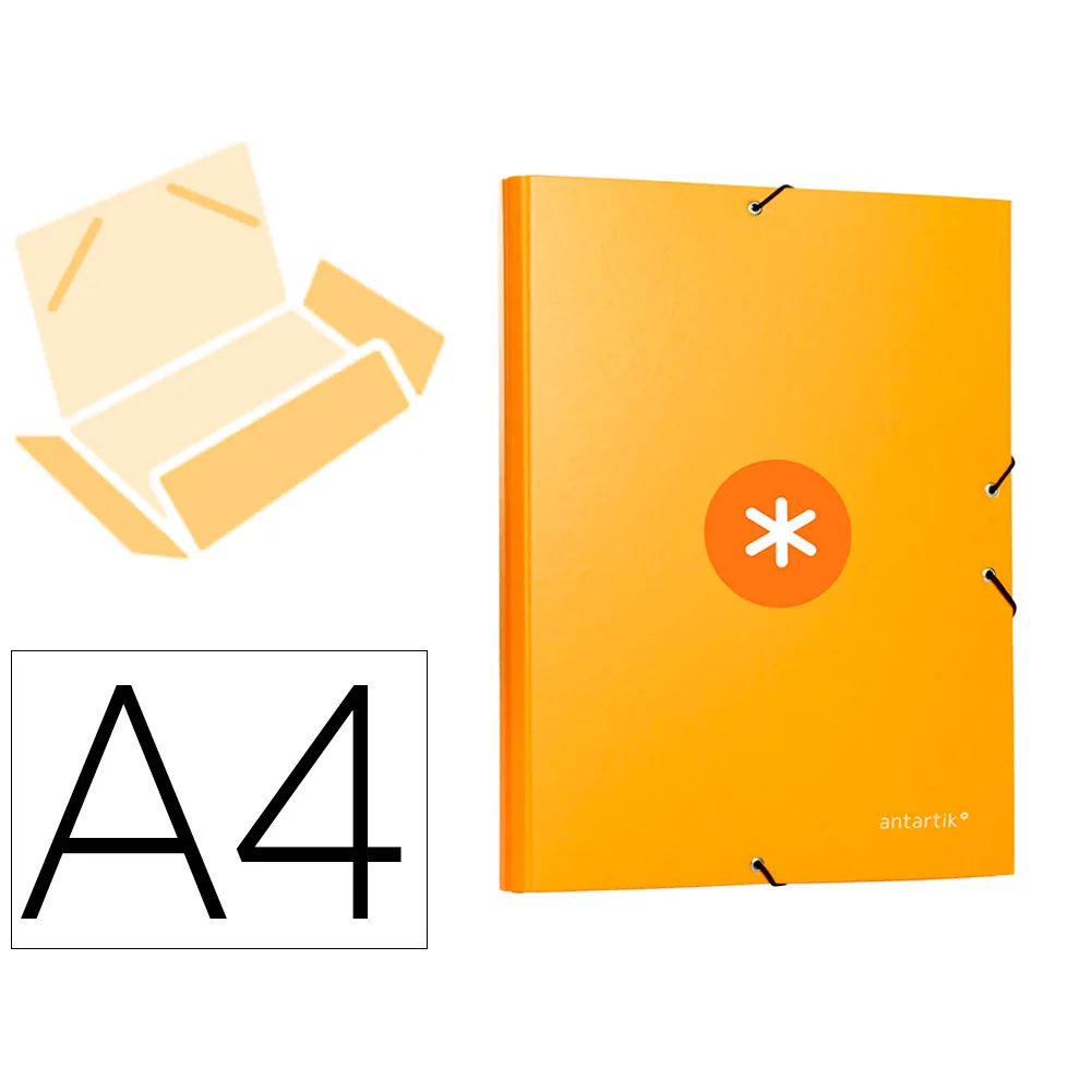 Carpeta Antartik Gomas Tres Solapas Carton Forrado A4 Color Mostaza