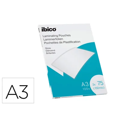 IBICO Bolsa de Plastificar Ibico DIN A4 75 Mc Caja de 100 Unidades