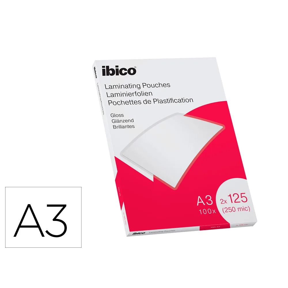 Bolsa de Plastificar Ibico DIN A3 125 Mc Caja de 100 Unidades
