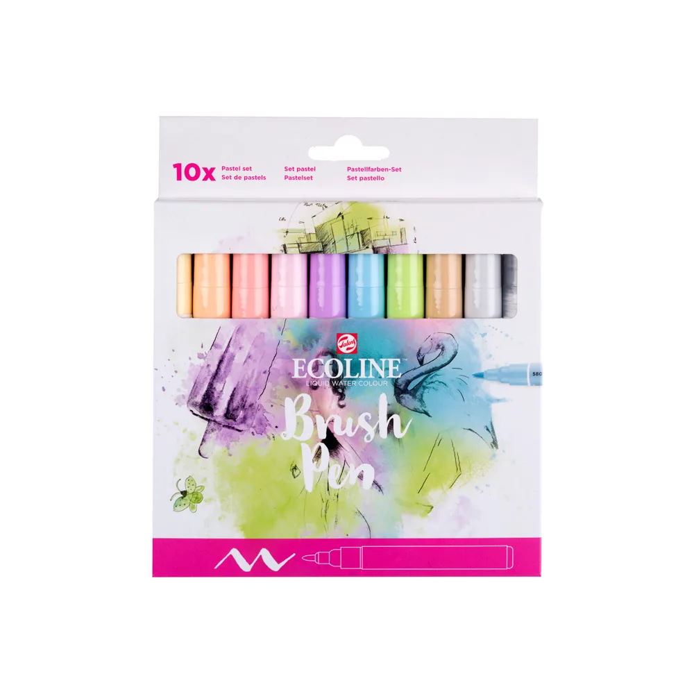 Pack de 10 Ecoline Brush Pen Pastel