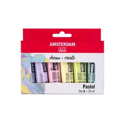 AMSTERDAM Pintura Acrilica Amsterdam 20 ML Caja de 6 Colores Surtidos Pastel