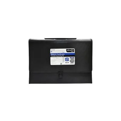 OFFICE BOX Maletin Clasificador Office Box Polipropileno con Asa 24 Separadores Negro