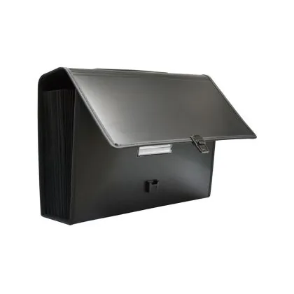 Maletin Clasificador Office Box Polipropileno con Asa 36 Separadores Negro