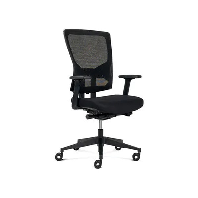 ROCADA Silla de Oficina Rocada Brazos Regulables Asiento Tela Ignifuga y Respaldo Malla Color Negro