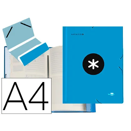 Carpeta Antartik Clasificadora A4 12 Departamentos Gomas Carton Forrado Color Azul