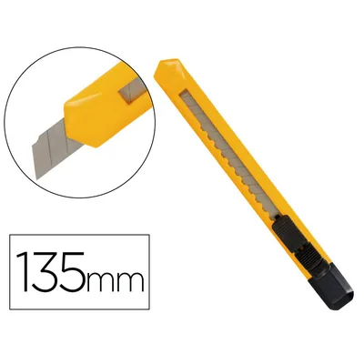 Q-CONNECT Cuter Q-Connect Plastico Estrecho Cuchilla 9 MM XD-04 con Clip Blister 1 Unidad