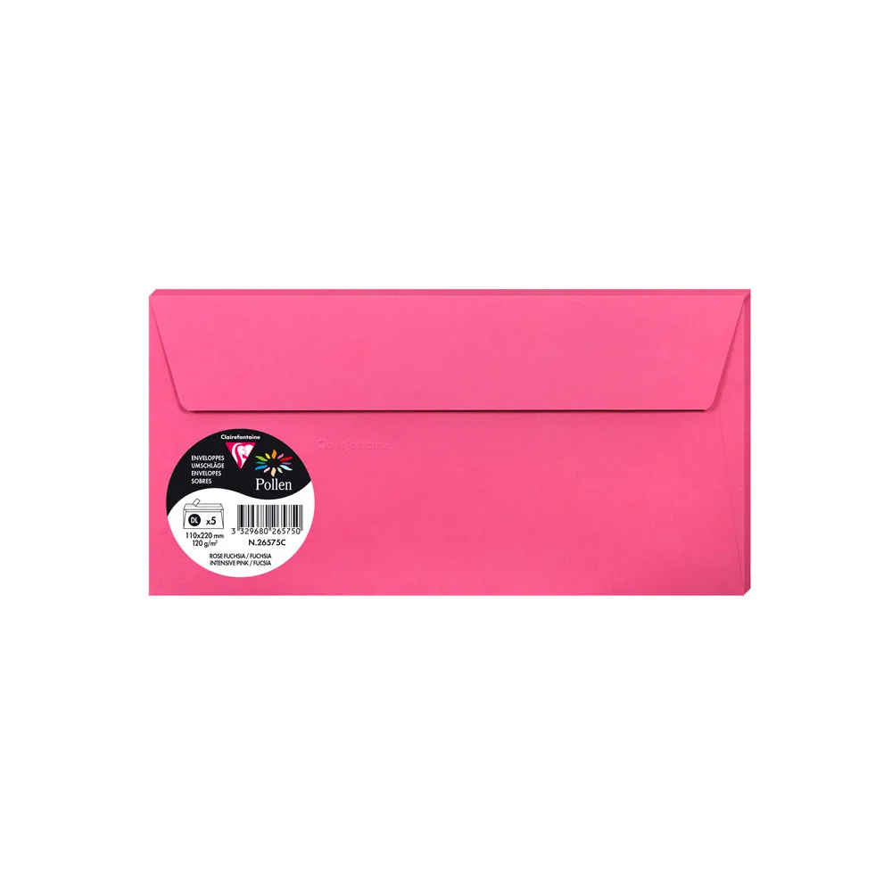 Sobre Clairefontaine Pollen 110X220 CM 120G Fucsia Pack de 5 Unidades