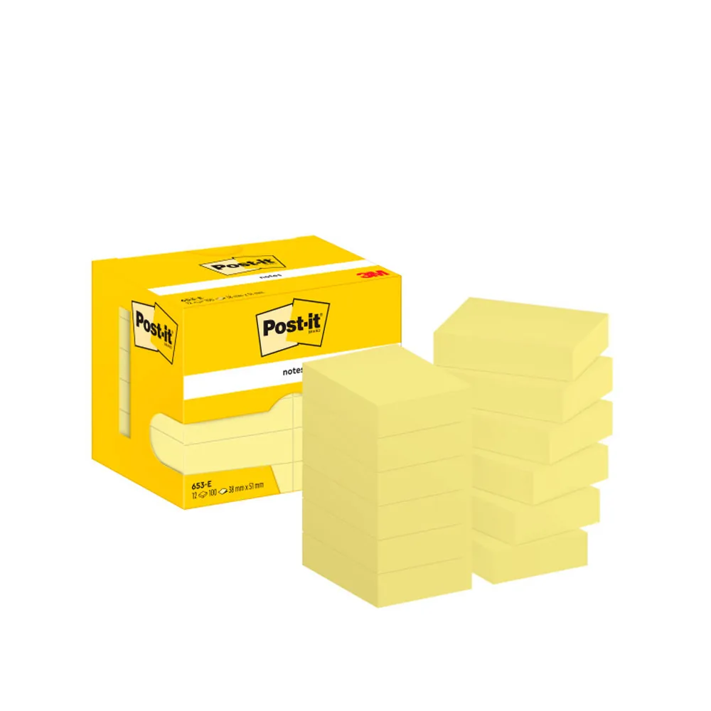 Bloc de Notas Adhesivas Quita y Pon Post-It 38X51 MM con 100 Hojas 653E
