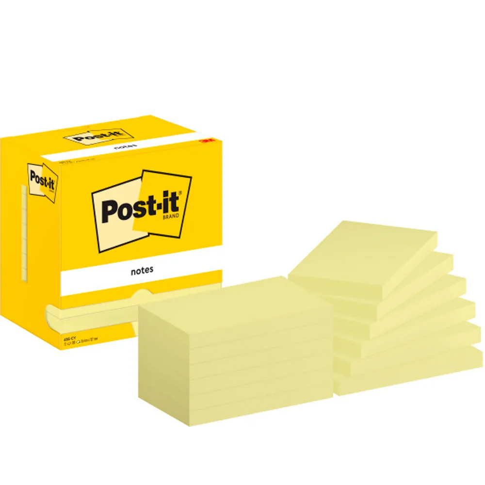 Bloc de Notas Adhesivas Quita y Pon Post-It 76X127 MM con 100 Hojas 655