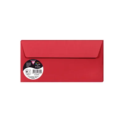 CLAIREFONTAINE Sobre Clairefontaine Pollen 110X220 MM Rojo Grosella Pack de 5 Unidades