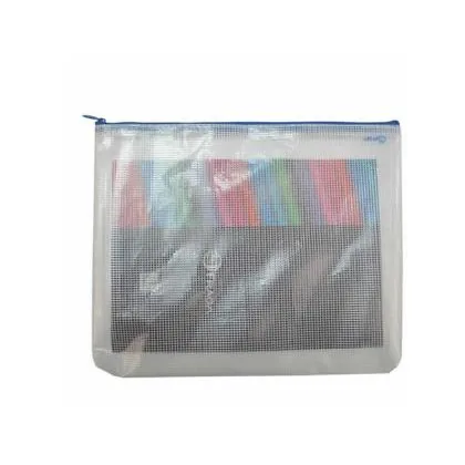Bolsa Multiusos Office Box Malla DIN A4 con Cremallera Azul 280X345 MM