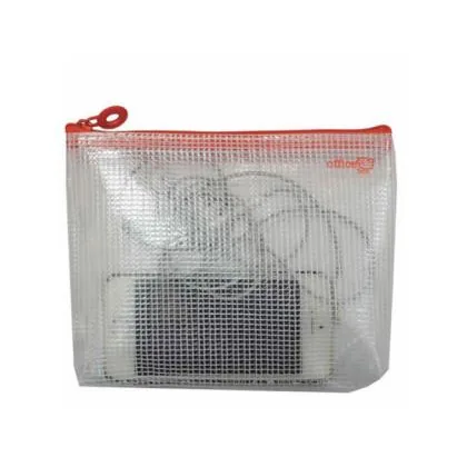 Bolsa Multiusos Office Box Malla DIN A6 con Cremallera Rojo 145X180 MM