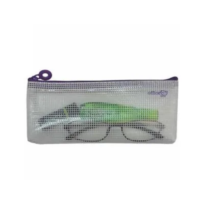OFFICE BOX Bolsa Multiusos Office Box Malla para Lapices con Cremallera Morada 90X200 MM