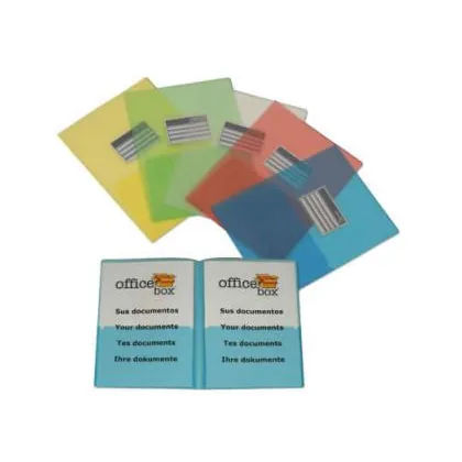Carpeta Dossier Office Box Polipropileno DIN A4 Doble con Tarjetero Azul