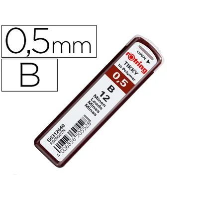 ROTRING Minas Rotring Grafito 0,5 MM B Estuche de 12 Minas
