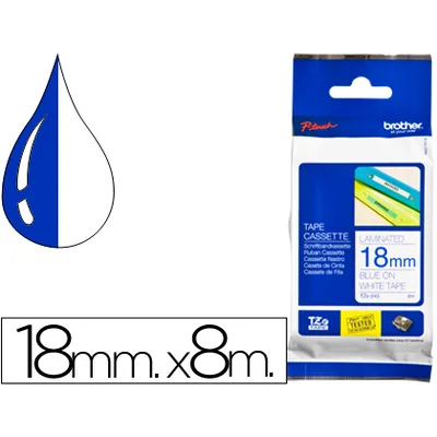 BROTHER Cinta Brother TZE243 Laminada Azul-blanco 18 MM 8 M